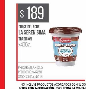 Disco Dulce de leche la serenísima oferta
