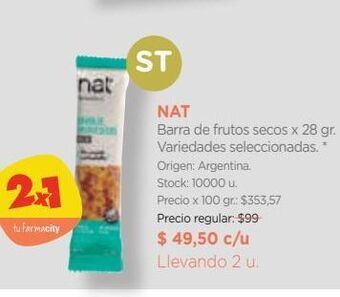 Farmacity Barra de frutos secos x 28 gr. oferta