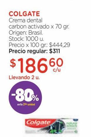 Farmacity Crema dental carbón activado x 70 gr. oferta