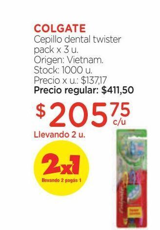 Farmacity Cepillo dental twister pack x 3 u. oferta