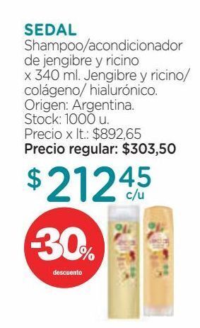 Farmacity Shampoo y acondicionador sedal oferta