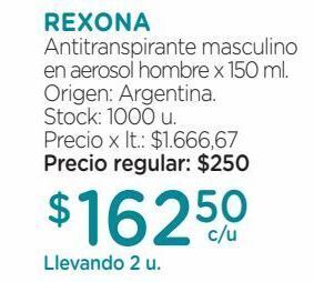 Farmacity Desodorante rexona x 150 ml oferta