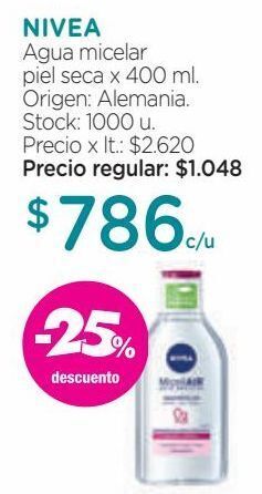 Farmacity Agua micelar nivea x 400 ml oferta
