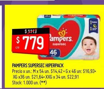 Changomas Pampers Supersec Hiperpack oferta