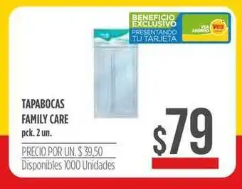Supermercados Vea Tapabocas Family Care oferta