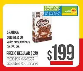 Supermercados Vea Granola Cuisine & Co 300grs oferta