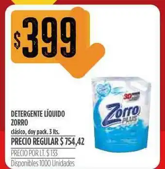 Supermercados Vea Zorro Detergente Líquido oferta