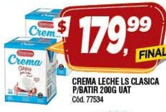 Supermercados Yaguar Crema Leche Ls Clasica P/Batir 200g Uat oferta