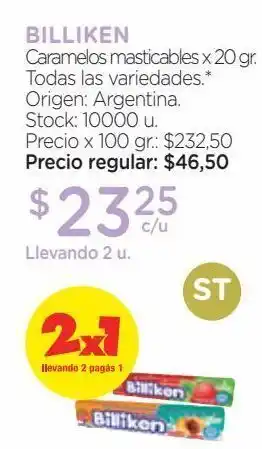 Farmacity Caramelos masticables x 20 gr, billiken oferta