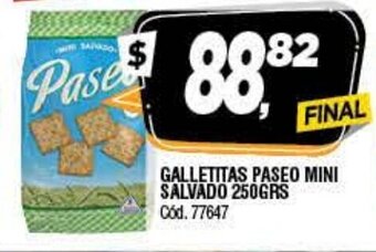 Supermercados Yaguar Galletitas Paseo Mini Salvado 250grs oferta