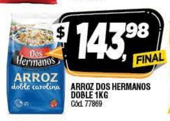 Supermercados Yaguar Arroz Dos Hermanos Doble 1 kg oferta