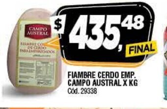 Supermercados Yaguar Fiambre Cerdo Emp. Campo Austral x kg oferta