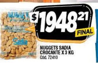Supermercados Yaguar Nuggets sadia Crocante x 3 kg oferta