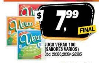 Supermercados Yaguar Jugo Verao 10g (Sabores Varios) oferta