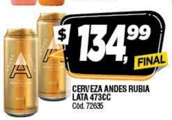 Supermercados Yaguar Cerveza Andes Rubia Lata 473cc oferta