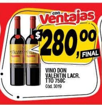 Supermercados Yaguar Vino Don Valentin Lacr. Tto 750c oferta