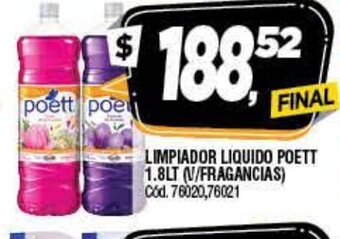 Supermercados Yaguar Limpiador Liquido Poett 1.8lt oferta