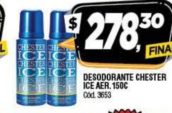Supermercados Yaguar Desodorante Chester Ice Aer. 150c oferta