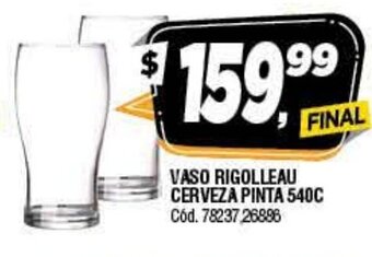 Supermercados Yaguar Vaso Rigolleau Cerveza Pinta 540c oferta