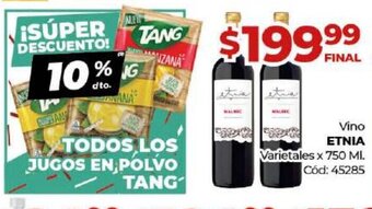 Diarco Etnia Vino Varietales x 750ml oferta