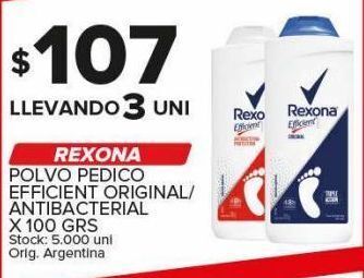 Carrefour Maxi Polvo pedico rexona efficient original 100g oferta