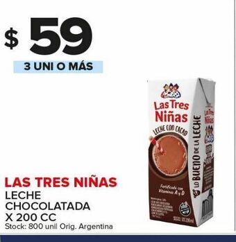 Carrefour Maxi Leche chocolatada las tres niñas 200cc oferta