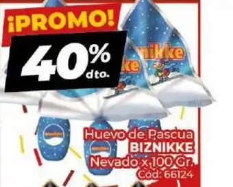 Diarco Biznikke Huevo de Pascua Nevado x 100 Gr oferta