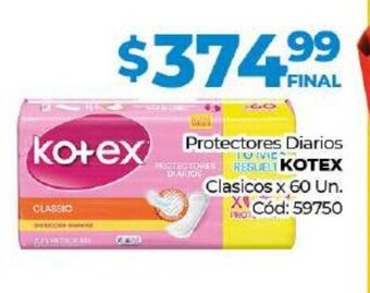 Diarco Kotex Protectores Diarios Clasicos x 60 Un. oferta