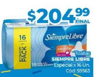 Diarco Siempre Libre Toallas Especial x 16 Un. oferta