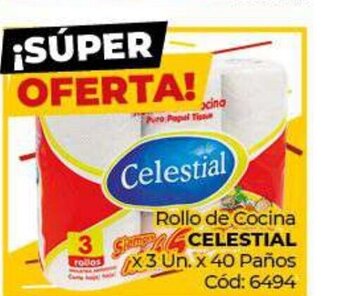 Diarco Celestial Rollo de Cocina x 3 Un. x 40 Paños oferta
