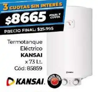 Diarco Kansai Termotanque Eléctrico x 73 Lt. oferta