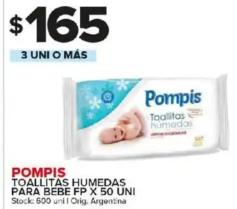 Carrefour Maxi Toallitas húmedas para bebé pompis 50un oferta