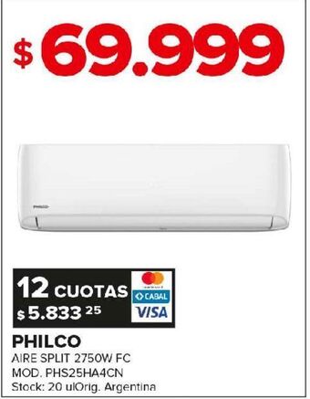 Carrefour Maxi Aire acondicionado philco oferta