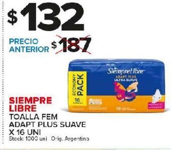 Carrefour Maxi Toallas femeninas siempre libre oferta