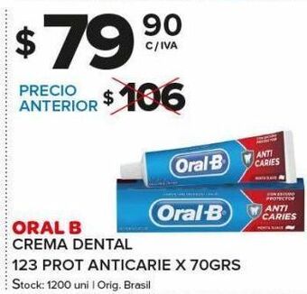 Carrefour Maxi Crema dental oral-b 123 70g oferta