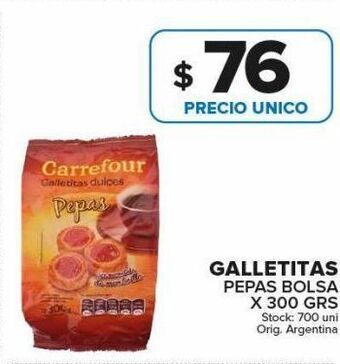 Carrefour Maxi Galletas pepas bolsa x 300g oferta