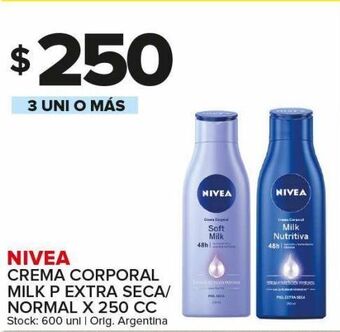 Carrefour Maxi Crema corporal nivea milk extra seca x 250cc oferta