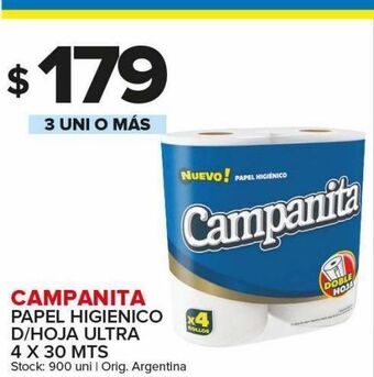 Carrefour Maxi Papel higiénico campanita d/h ultra 4 x 30m oferta