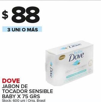 Carrefour Maxi Jabón de tocador dove sensible baby x 75g oferta