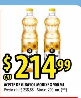 Punto Mayorista Aceite de girasol morixe oferta