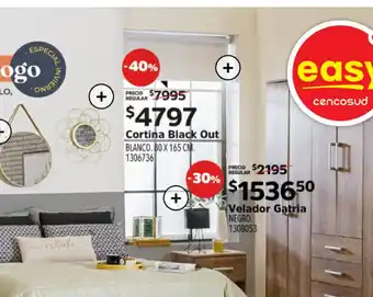 Easy Cortina Black Out 80 x 165cm oferta