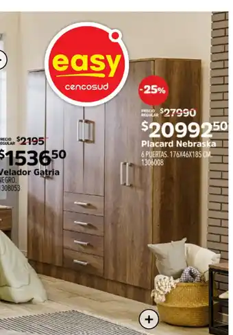 Easy Placard Nebraska 6 puertas 176x46x185cm oferta