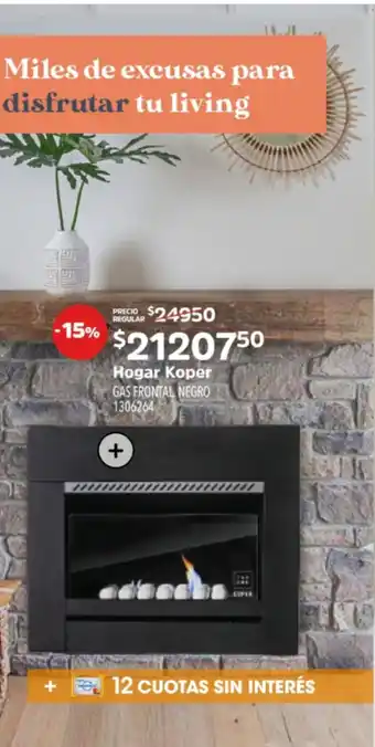 Easy Koper Hogar Gas Frontal Negro oferta