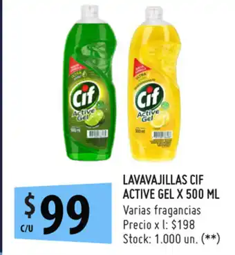 Punto Mayorista Cif Active Gel Lavavajillas x 500ml oferta