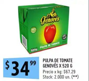 Punto Mayorista Genovés Pulpa de Tomate x 520g oferta