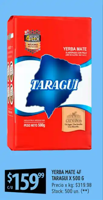 Punto Mayorista Taragui Yerba Mate 4F x 500g oferta