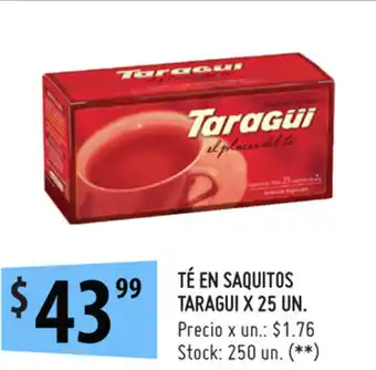 Punto Mayorista Taragui Té En Saquitos x 25un. oferta