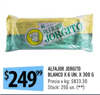 Punto Mayorista Jorgito Alfajor Blanco x 6un. x 300g oferta