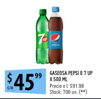 Punto Mayorista Pepsi o 7 Up Gaseosa x 500ml oferta