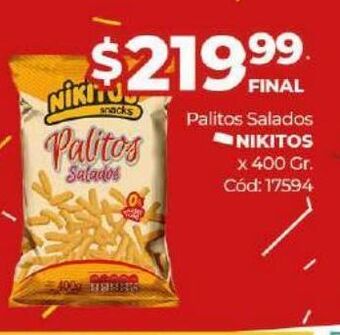 Diarco Palitos salados nikitos oferta